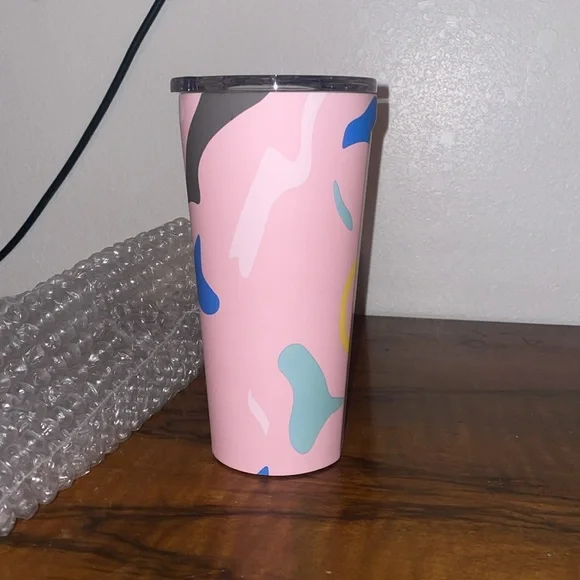 NWT Corkcicle Poketo/Pink Party 16oz Tumbler - Picture 3 of 7